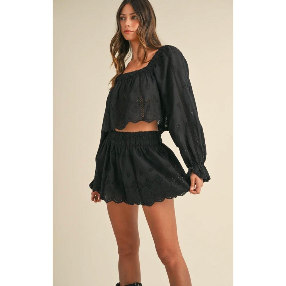 New Anthropologie Mable The Label Black Romantic Lace Blouse Boho Top Small